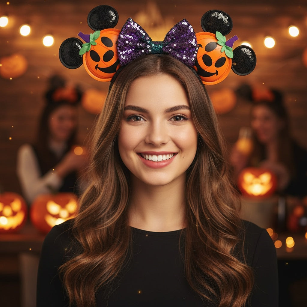 Mickey Mouse Ears Headband Halloween Pumpkin 2025